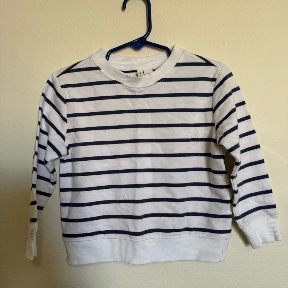 Janie and Jack Navy and White Striped Sweatshirt